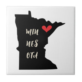 Min-Nes-Ota Minnesota Heart Ceramic Tile Kakelplatta