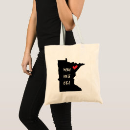 Min-Nes-Ota Minnesota Heart Tote Bag Tygkasse