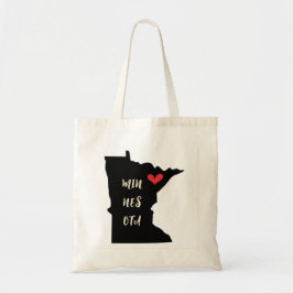 Min-Nes-Ota Minnesota Heart Tote Bag Tygkasse