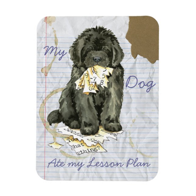 Min Newfoundland Ate my Lesson Plan Magnet (Vertikal)
