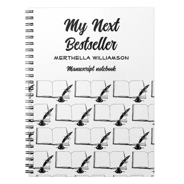 MIN NEXT BEST SELLER Writers Manuscript-anteckning Anteckningsbok (Framsidan)