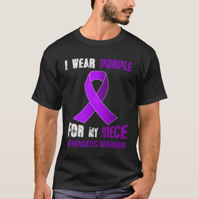 MIN NIECE MY MENINGITIS WARRIOR T SHIRT (Framsida)