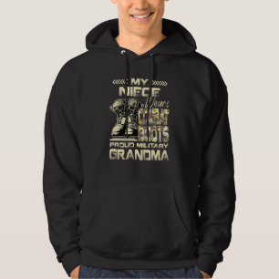 Min Niece Wears Combat Boots Proud Military Grandm Hoodie