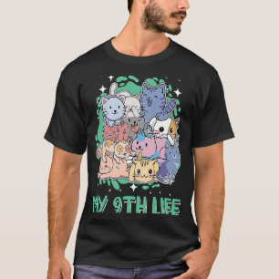 Min nionde livstid Birthday Kitten Bday Pappa Joke T Shirt