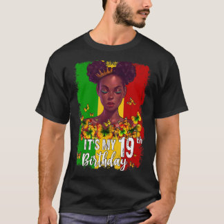Min nittonde födelsedag 19 år gamla svarta Melanin T Shirt