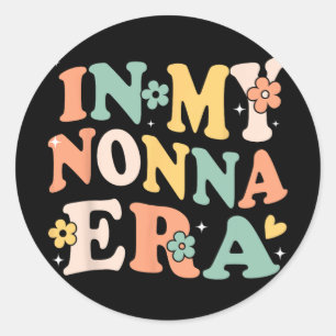Min Nonna Era Funny Sarcastic Groovy Retro Mor Runt Klistermärke