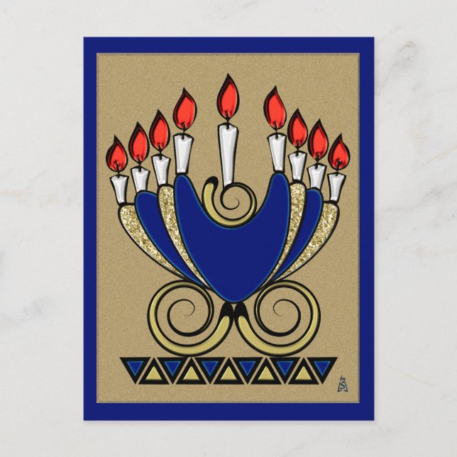 Min 'Nora (den original- Hanukkah menoradesignen) Helg Vykort (Framsida)