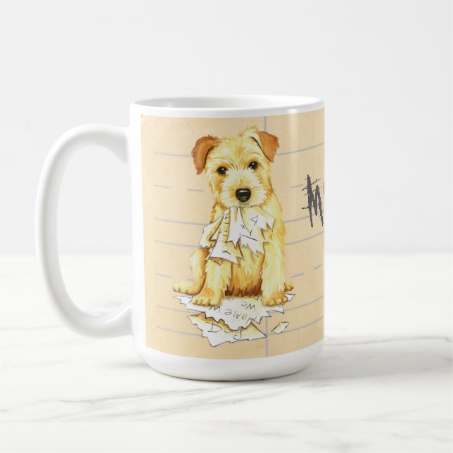 Min Norfolk Terrier Ate Min hemläxa Kaffemugg (Vänster)