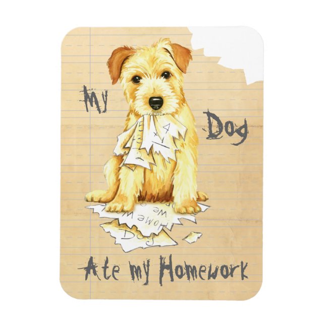 Min Norfolk Terrier Ate Min hemläxa Magnet (Vertikal)