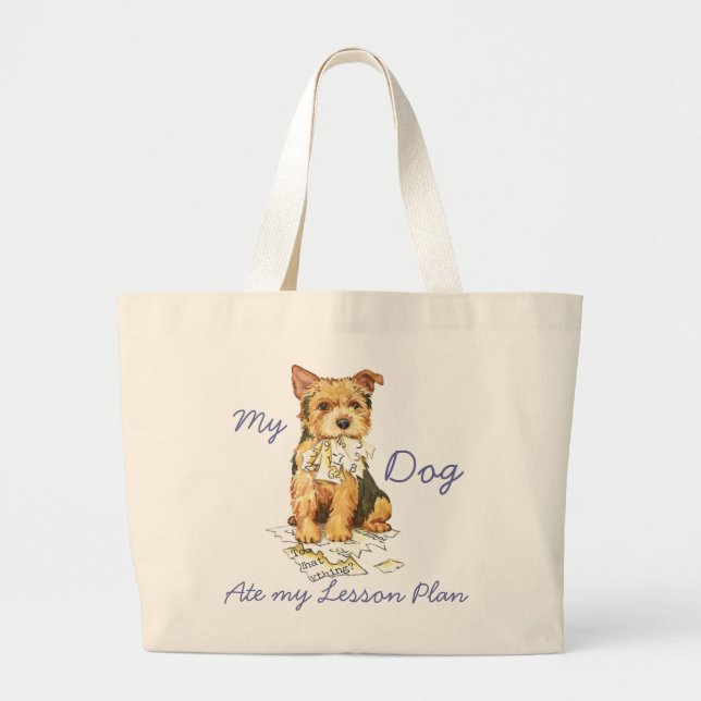 Min norwich Terrier Ate min lektonplan Jumbo Tygkasse (Framsidan)