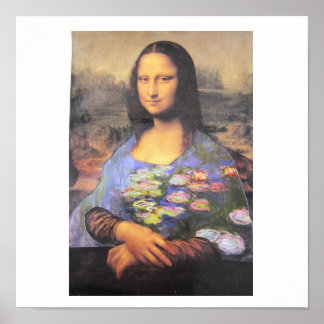 Min nya klänning - collage - Mona Lisa i en Monet Poster