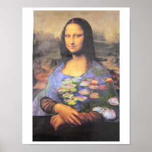 Min nya klänning - Mona Lisa i en Monet - kollage Poster