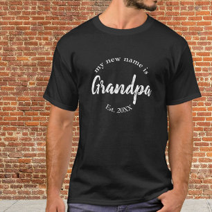 Min nya Namn är Grandpa New Grandfather Black Est T Shirt