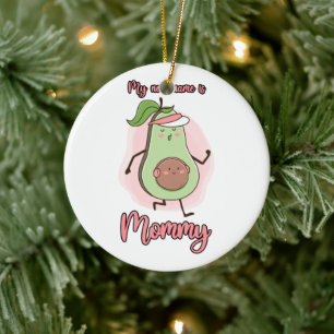Min nya Namn är Mamma Julgransprydnad Keramik