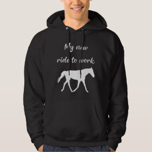Min nya tid att arbeta med Horse Funny Hoodie