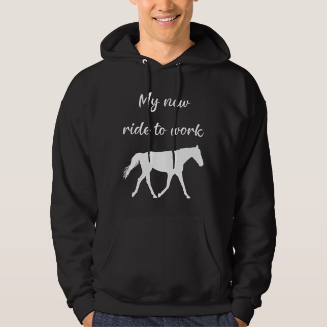 Min nya tid att arbeta med Horse Funny Hoodie (Framsida)
