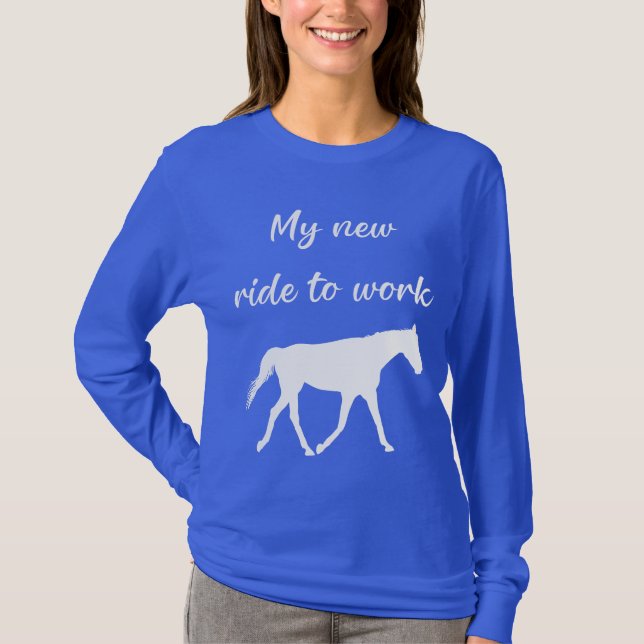 Min nya tid att arbeta med Horse Funny T Shirt (Framsida)