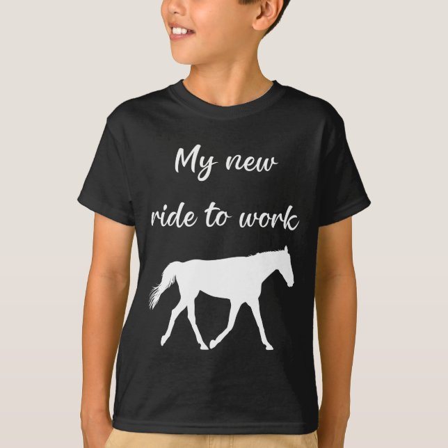 Min nya tid att arbeta med Horse Funny T Shirt (Framsida)