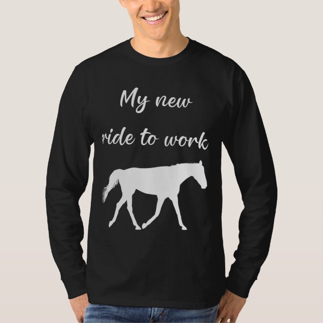 Min nya tid att arbeta med Horse Funny T Shirt (Framsida)