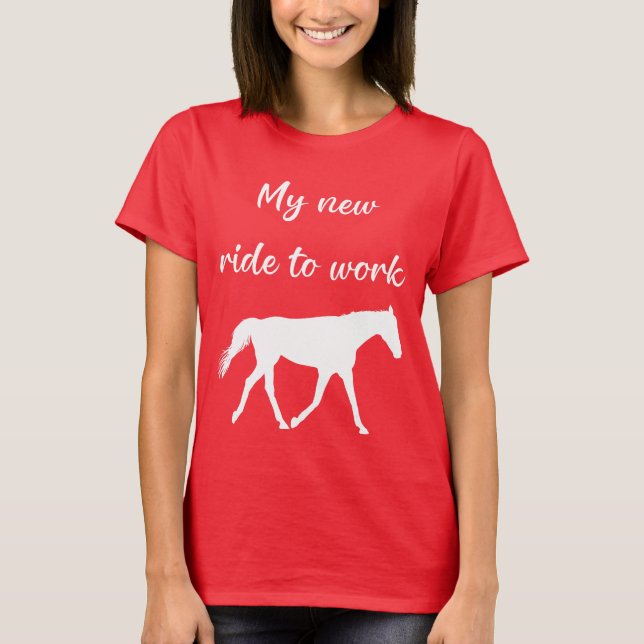 Min nya tid att arbeta med Horse Funny T Shirt (Framsida)