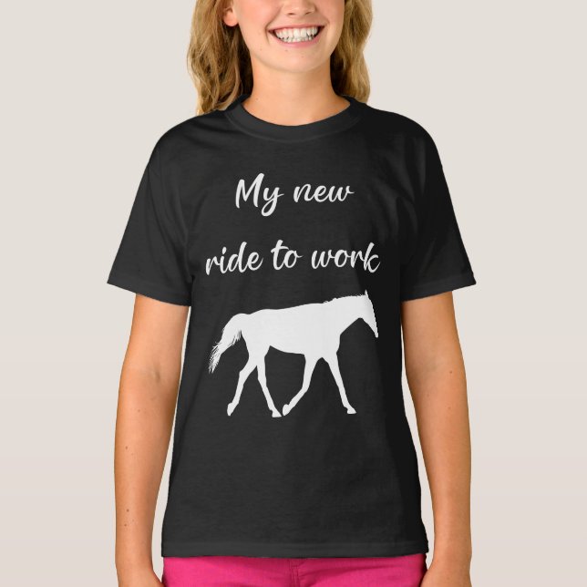 Min nya tid att arbeta med Horse Funny T Shirt (Framsida)