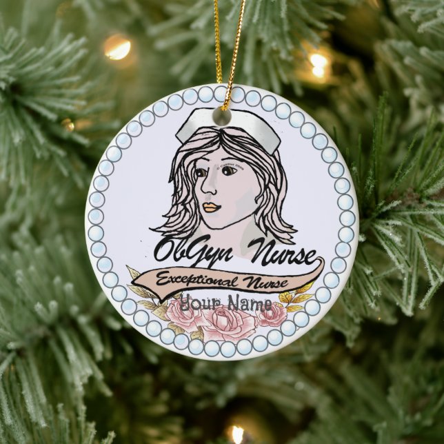 Min OB GYN Nurse Julgransprydnad Keramik (Träd)