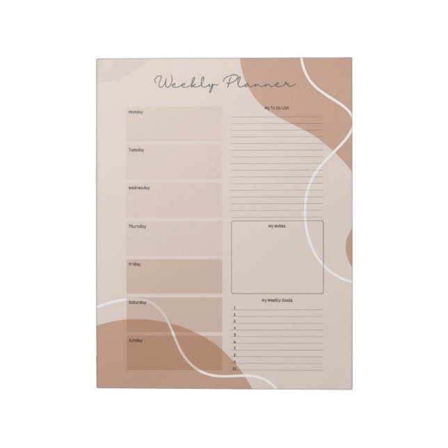 Min odaterade veckoplanering  anteckningsblock (Roterad)