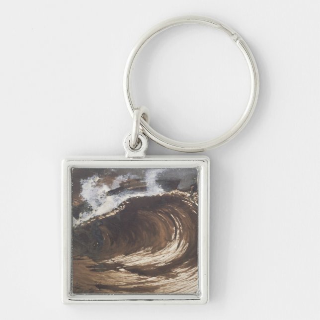 Min öde, 1857 fyrkantig silverfärgad nyckelring (Framsidan)