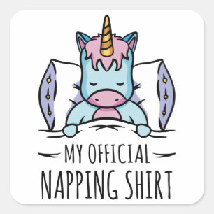Min officiell bläddrar med sovande Unicorn Fyrkantigt Klistermärke