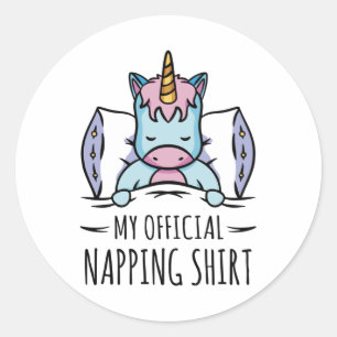 Min officiell bläddrar med sovande Unicorn Runt Klistermärke