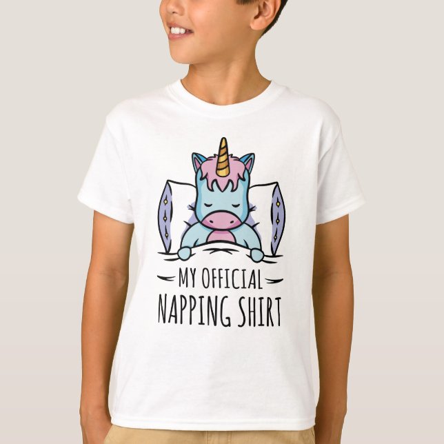 Min officiell bläddrar med sovande Unicorn T Shirt (Framsida)