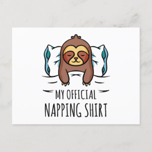Min officiell blöjar skjortan med sovande Sloth Vykort