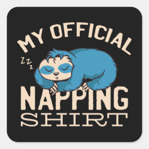 Min officiell blöjskjorta, Lazy sov Sloth Fyrkantigt Klistermärke
