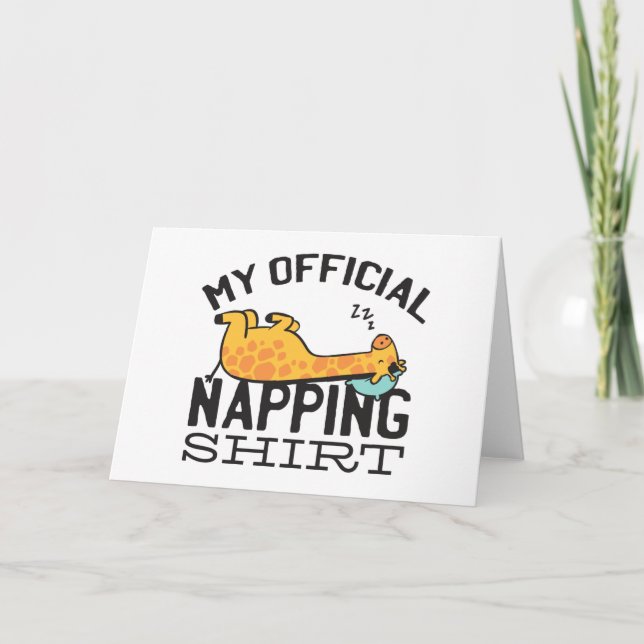 Min officiell blöjskjorta - Lazy sover Giraffe Kort (Framsida)