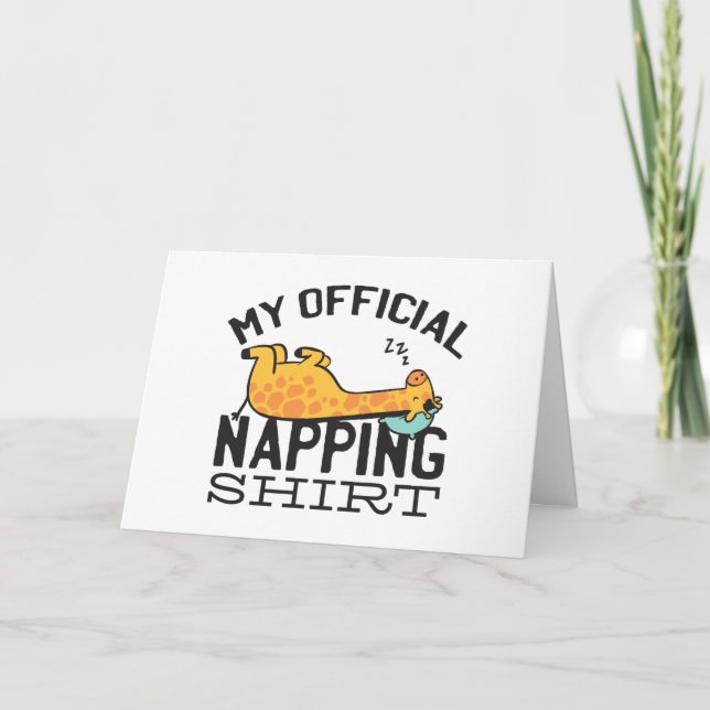 Min officiell blöjskjorta - Lazy sover Giraffe Kort (Framsida)