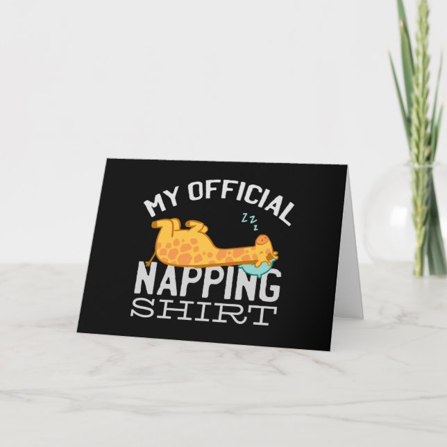 Min officiell blöjskjorta - Lazy sover Giraffe Kort (Framsida)