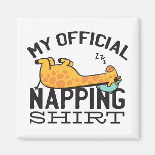 Min officiell blöjskjorta - Lazy sover Giraffe Magnet