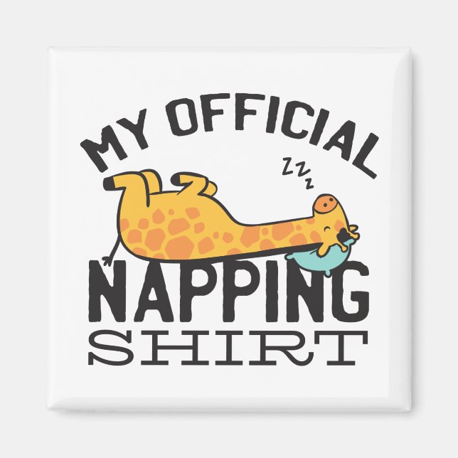 Min officiell blöjskjorta - Lazy sover Giraffe Magnet (Framsidan)