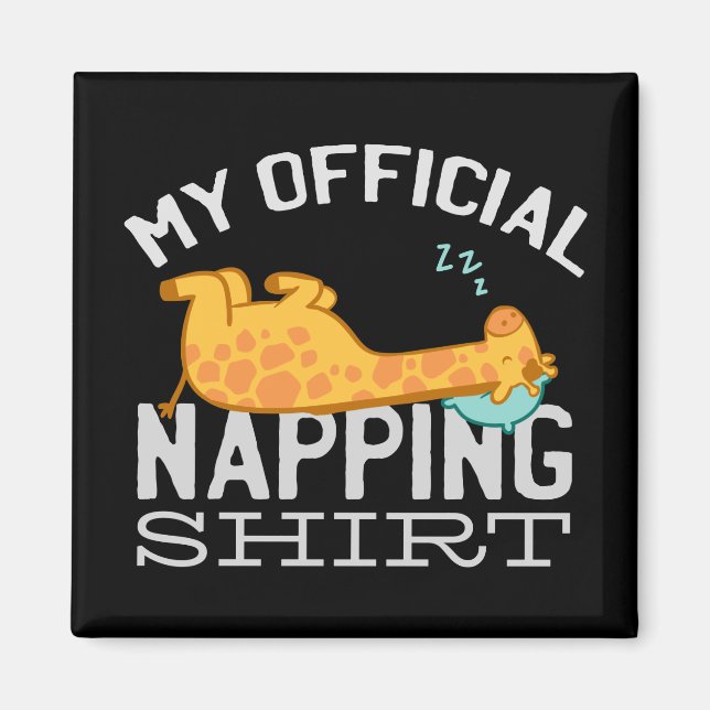 Min officiell blöjskjorta - Lazy sover Giraffe Magnet (Framsidan)