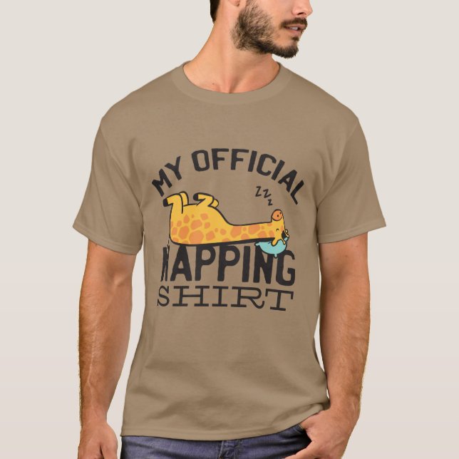 Min officiell blöjskjorta - Lazy sover Giraffe T Shirt (Framsida)