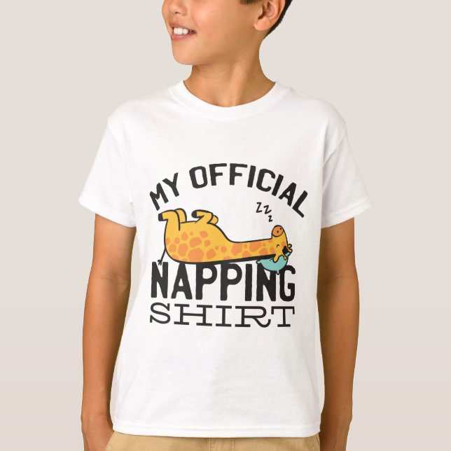 Min officiell blöjskjorta - Lazy sover Giraffe T Shirt (Framsida)