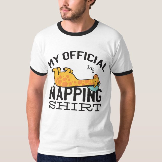 Min officiell blöjskjorta - Lazy sover Giraffe T Shirt (Framsida)