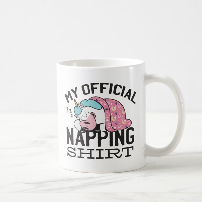 Min officiell blöjskjorta - Lazy sover Unicorn Kaffemugg (Höger)