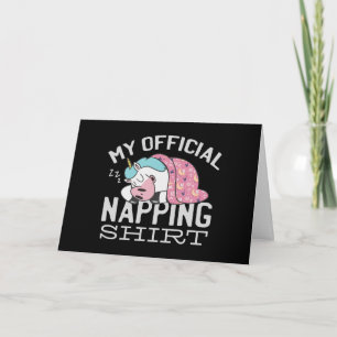 Min officiell blöjskjorta - Lazy sover Unicorn Kort