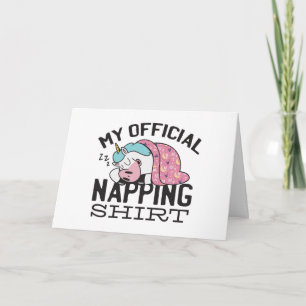 Min officiell blöjskjorta - Lazy sover Unicorn Kort