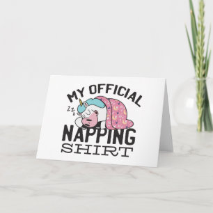 Min officiell blöjskjorta - Lazy sover Unicorn Kort
