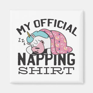 Min officiell blöjskjorta - Lazy sover Unicorn Magnet