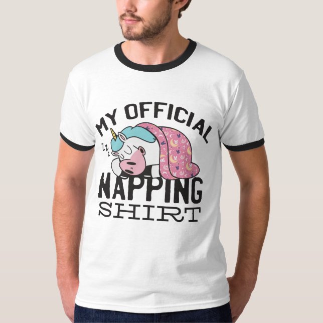 Min officiell blöjskjorta - Lazy sover Unicorn T Shirt (Framsida)