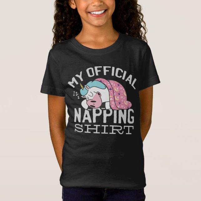 Min officiell blöjskjorta - Lazy sover Unicorn T Shirt (Framsida)