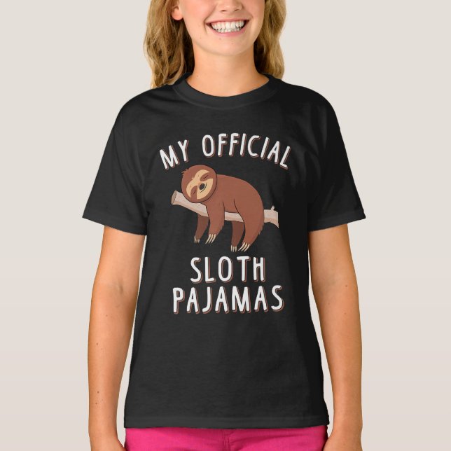 Min Officiell Sloth Pajamas Cute Sleeping Sloth T Shirt (Framsida)